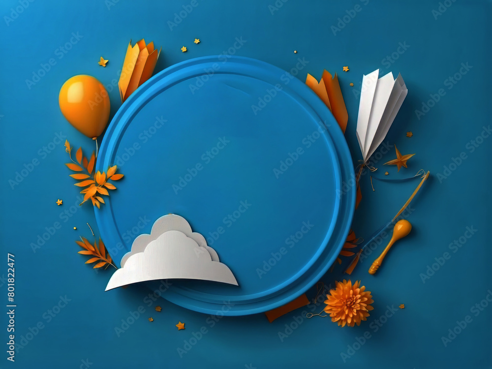 Fototapete 3d rendering. design a banner for father's day on a blue background with a copy space design.