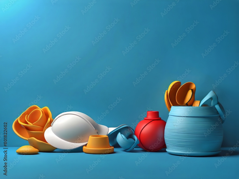 Fototapete 3d rendering. design a banner for father's day on a blue background with a copy space design.