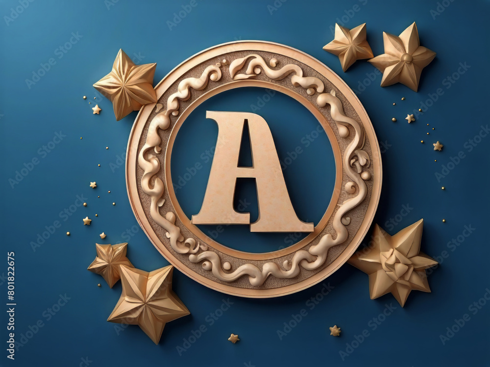 Fototapete 3d Rendering. Design a banner for Father's Day on a blue background with a copy space design.