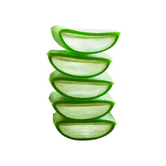 Aloe Vera leaf isolated on a transparent background by AI generative