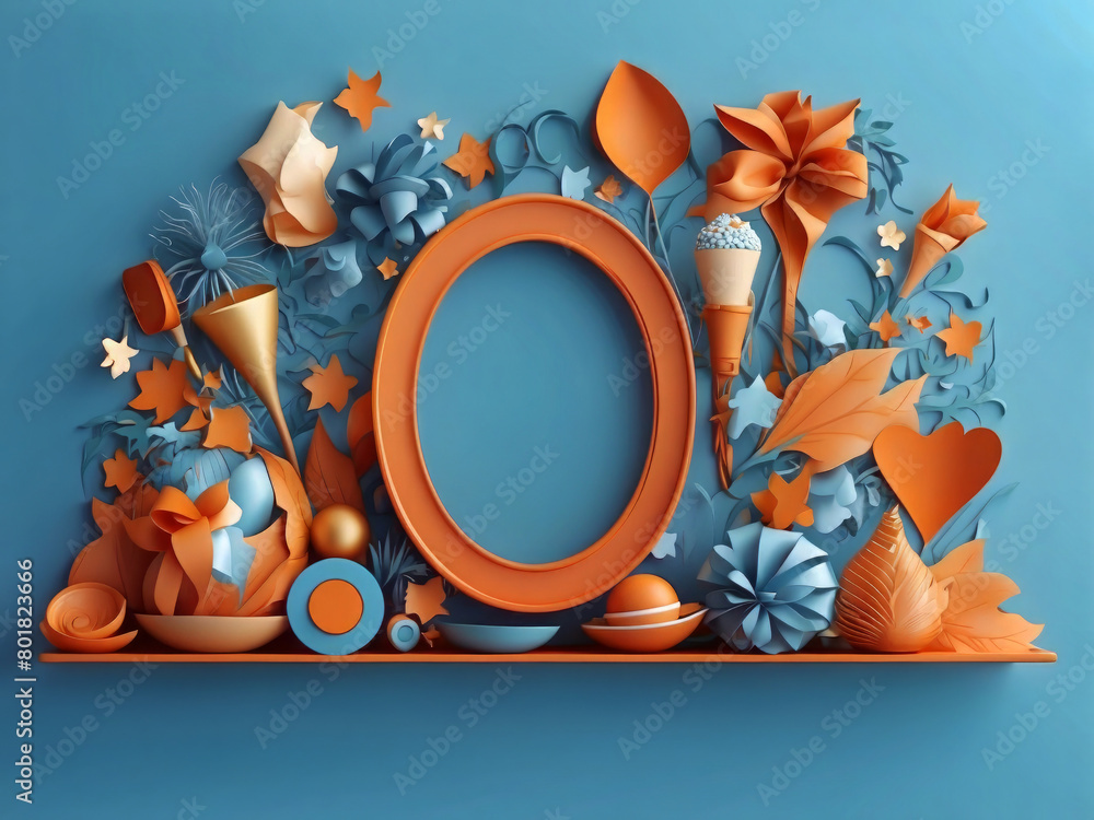 Fototapete 3d rendering. design a banner for father's day on a blue background with a copy space design.