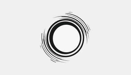 logo design of a circle with several lines, white background