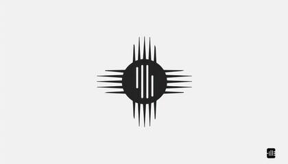 Fototapeta premium logo design of a circle with several lines, white background