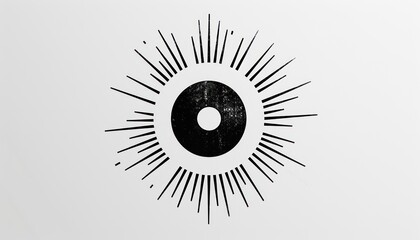 logo design of a circle with several lines, white background