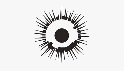 Fototapeta premium logo design of a circle with several lines, white background