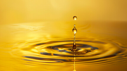 Golden Water Droplet Frozen in Time