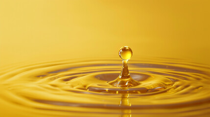 Golden Water Drop Impact