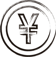 筆書きビジネスアイコン　お金　円