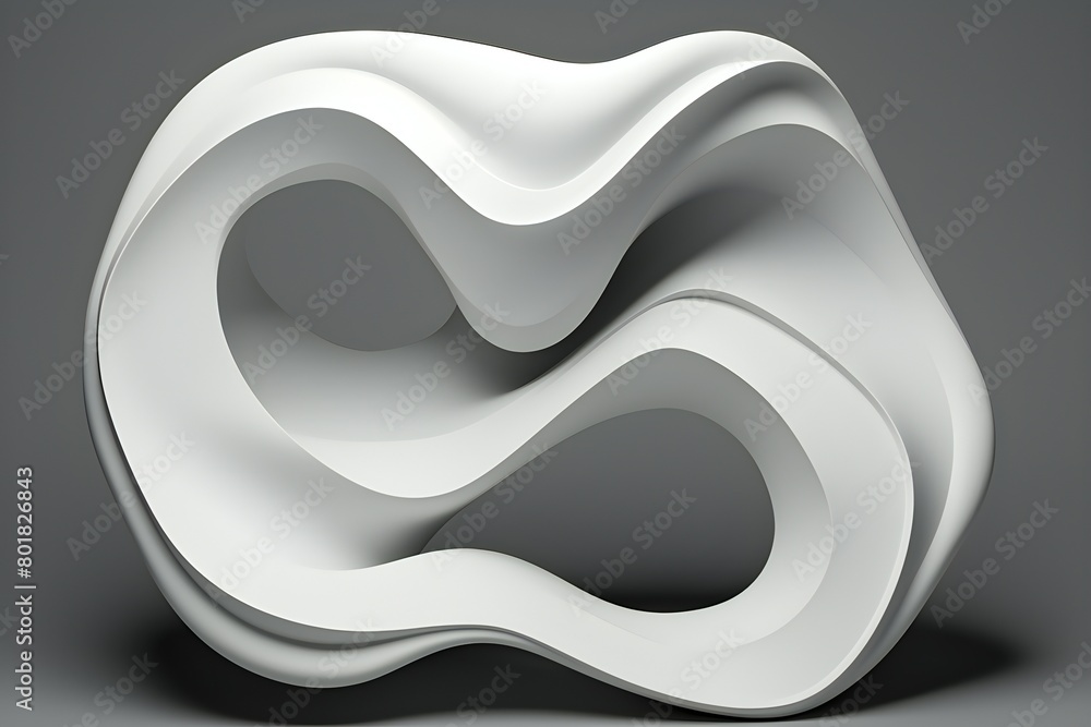 Poster abstract dynamic shape with ilghting smooth edges, sides. 3d illustration and rendering. elegant lin