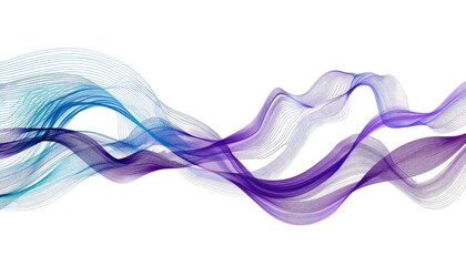 purple silver modern bright wave art with blue lines, wave illustration on white background