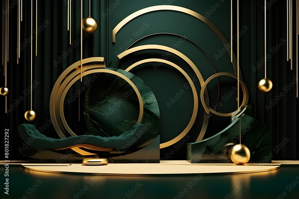 Poster 3d rendering of realistic composition primitives. abstract theme for trendy designs, generated by ai