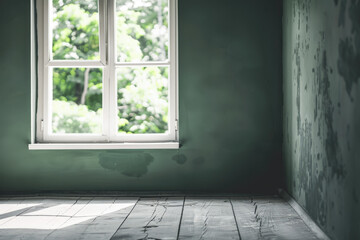 Minimalist interior design composition with natural window light and indoor plants.