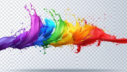 Photography realistic splash color paint rainbow splatter background explosion ink abstract watercolor border drops