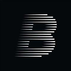 Letter B Logo with Abstract Line Pattern