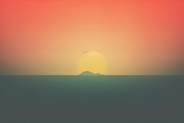 Minimalist beach sunset
