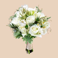 Bridal white rose bouquet flower