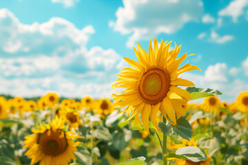 Sunflower field in the countryside