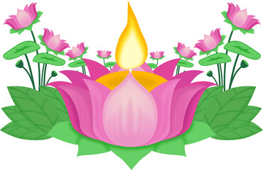 Vesak day with lotus flower