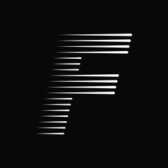 Letter F Logo with Abstract Line Pattern