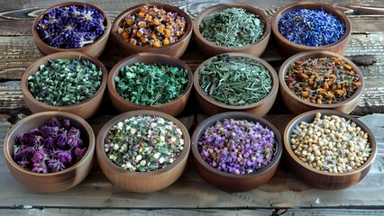 Collection of spiritual healing herbs used in herbal medicine practices. Concept Herbal Medicine, Spiritual Healing, Healing Herbs, Holistic Wellness, Natural Remedies