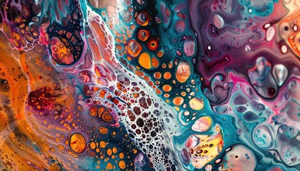 abstract painting, different colours, various strokes and patterns