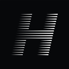 Letter H Logo with Abstract Line Pattern