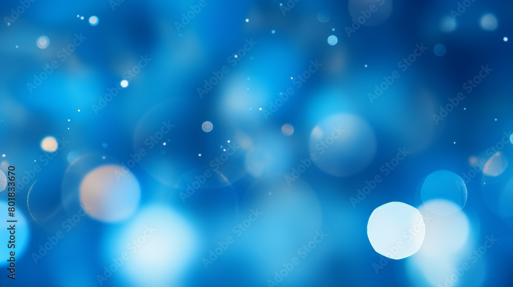 Poster A close-up photo of a bright blue bokeh background with soft, out-of-focus lights. The background is smooth and dreamy, with no visible imperfections. The overall effect is serene and calming.
