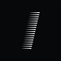 Letter I Logo with Abstract Line Pattern