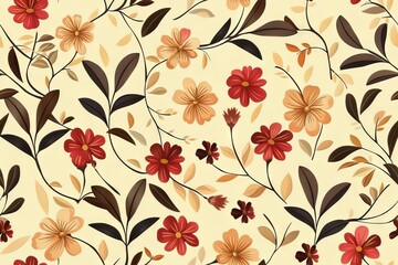 Crafty floral patterns. Seamless design for fabric projects