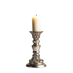 Fototapeta premium candlestick with candle on transparent background, clipping path, png, 