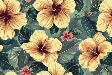 Artisanal flower sketches. Seamless pattern for fabric design