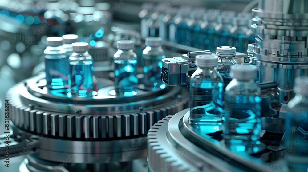 Poster intricate gears and cogs of a high tech machinery in futuristic metallic tones description this imag