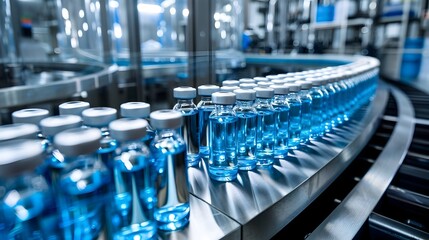 Obraz premium Automated Assembly Line in a Futuristic Manufacturing Facility