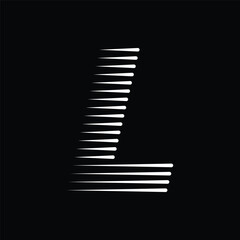 Letter L Logo with Abstract Line Pattern