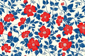 Artistic flower sketches. Seamless pattern for fabric design
