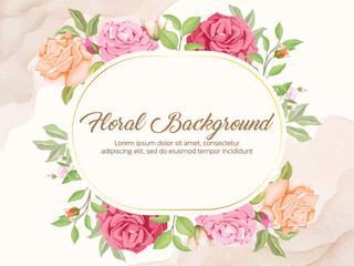 Fototapeta na wymiar Elegant Floral Wedding Background Template Design