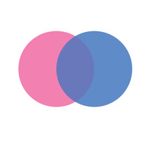 Intersecting circles. Blue and cyan. Merge concept. Colored icon. Business background. Vector illustration. Stock image