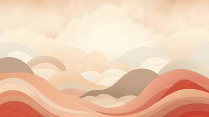 Digital sunrise art design landscape abstract graphic poster web page PPT background