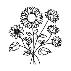 a line art sun flower