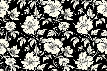 Handcrafted flower dreamscape. Seamless pattern for fabric design