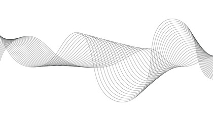 Wave lines smooth flowing dynamic isolated on white background. Technology, digital, communication, science, music concept vector background illustration © stylusstudio