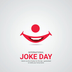 Joke Day creative ads. International Joke Day. 1 July. vector 3d illustration