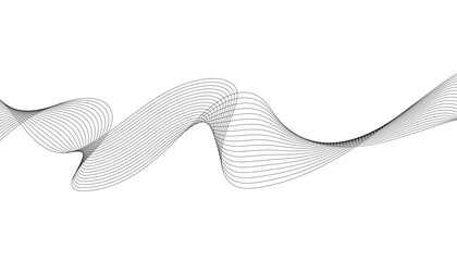Wave lines smooth flowing dynamic isolated on white background. Technology, digital, communication, science, music concept vector background illustration