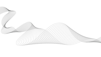Wave lines smooth flowing dynamic isolated on white background. Technology, digital, communication, science, music concept vector background illustration