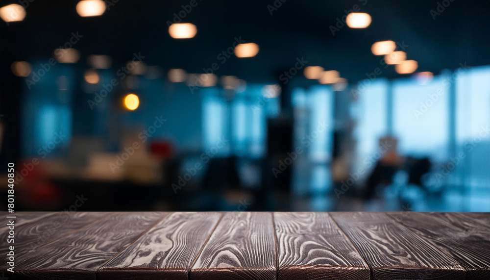 Aufkleber blurred empty open space office. abstract light bokeh at office interior background for design.