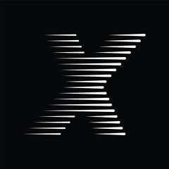 Letter X Logo with Abstract Line Pattern