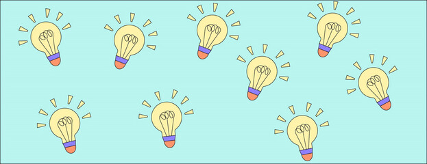 Power of Innovation, Bulb Pattern, Banner Illustration