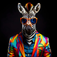zebra in clothes
