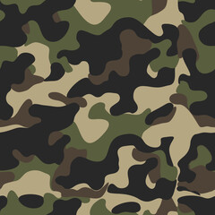 
Military camouflage background, army classic pattern, seamless vector illustration, trendy urban pattern