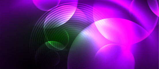 A vibrant display of colorfulness with hues of purple, violet, magenta, and electric blue in a glowing circle on a black background, reminiscent of water and gas visual effects in art